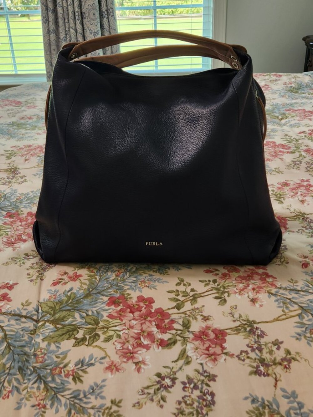 New Navy Blue Italian Fula Handbag